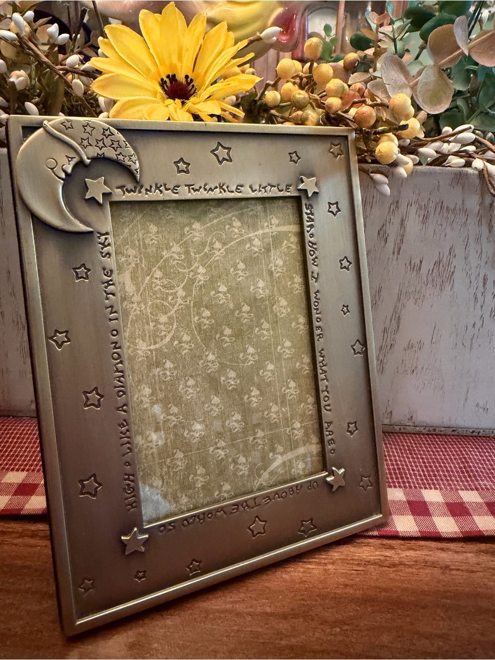 Twinkle Little Star Metal Picture Frame in Antique Gold Finish